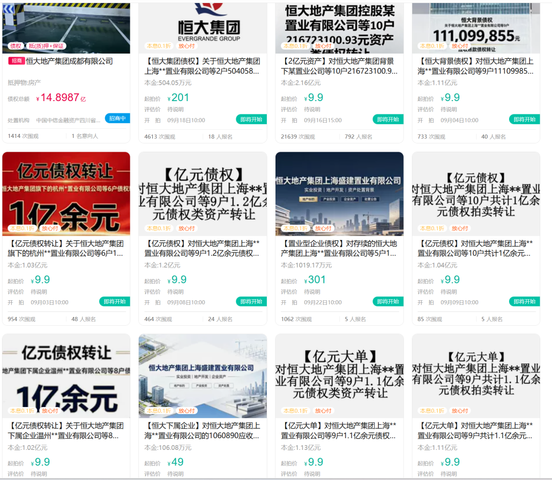 涉恒大汽车等1亿元债权拍出：出价65次，起拍价99元，14.4万元成交 (http://www.kingbaby.com.cn/) wap 第4张