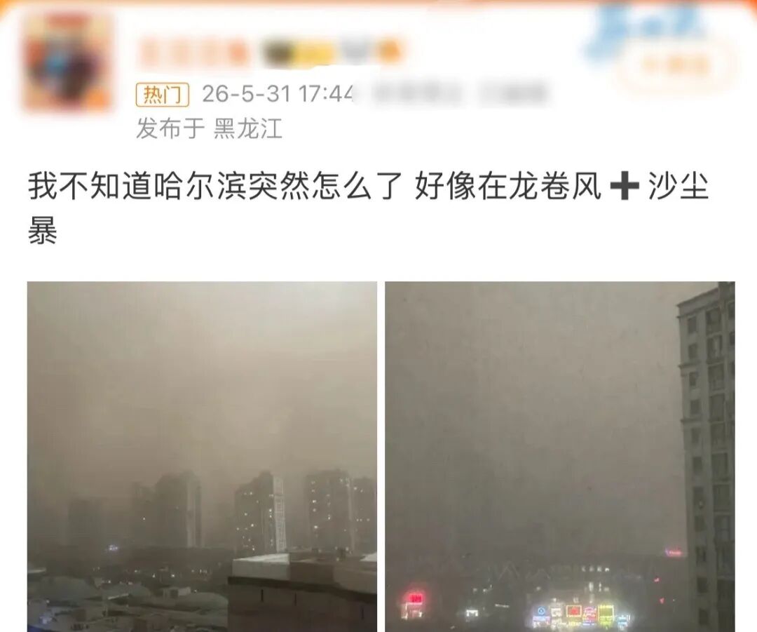 哈尔滨遭遇沙尘暴，“两秒天黑”！局部地区刮起12级阵风 (http://www.999law.cn/) caij 第1张